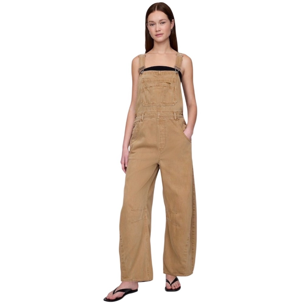 GAP Horseshoe Ultra Soft Overalls Mojave Tan Cotton Lyocell Blend 785178 NWT